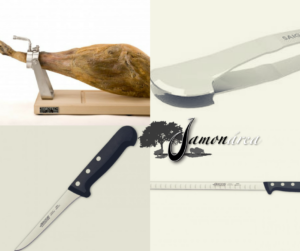 Cuchillos para cortar una paleta ibérica