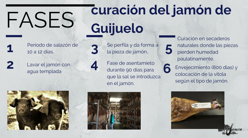 Pasos del proceso de elaboración del jamón de Guijuelo